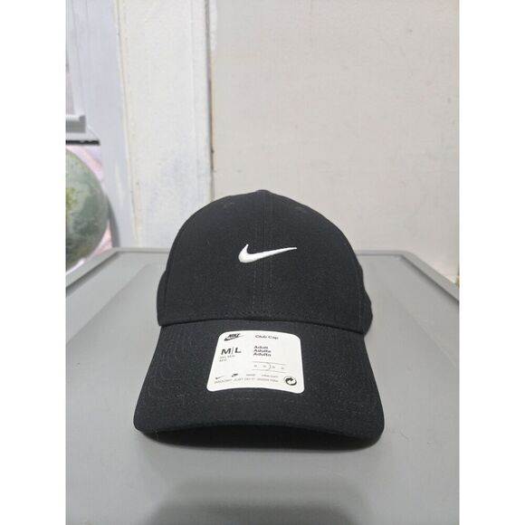 Nike Embroidered Swoosh Club Cap Hat FV5563 010 Black M/L Unisex New With Tags - Picture 1 of 7